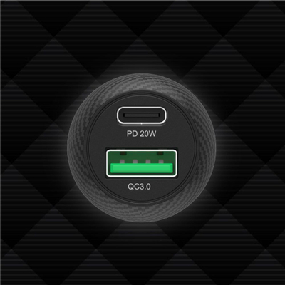 Karikues makine UNITEK Powertrain Duo, 2 porta USB, karikim i shpejtë, ngjyrë e zezë