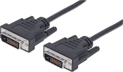 Kabllo Manhattan DVI-D - DVI-D,3m, e zezë