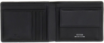 Portofol Guess Torino Bifold M, lëkurë, për meshkuj, i zi