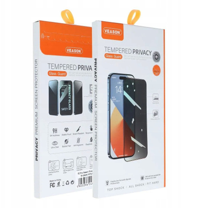 Xham mbrojtës Veason 6D Pro Privacy, për iPhone 17 Air iPhone 17 Pro, 0.37mm, i zi