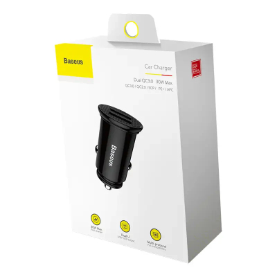 Karikues veture Baseus Circular QC, 30W, 2x USB, i zi