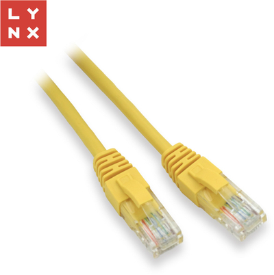 Kabllo rrjeti LYNX UTP Cat5e, 0.3 m, set me 10 copë, e verdhë