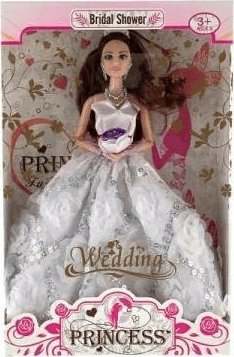 Kukull princeshë Hh Poland PROMO, 28cm, fustan nusërie, e bardhë