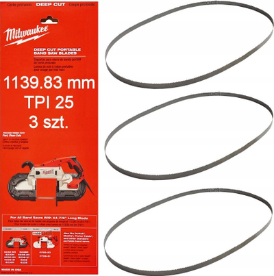 Teh sharre shiriti Milwaukee Bi-Metal 44.9", 24 TPI, set me 3 copa, gri