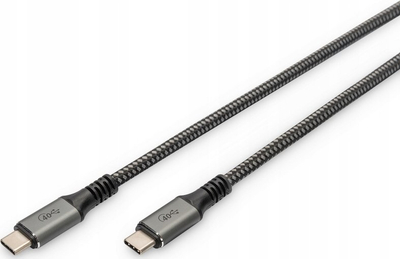 Kabllo Digitus USB 4.0 Type C, 20 Gbit/s, 8K, 60 W, gri