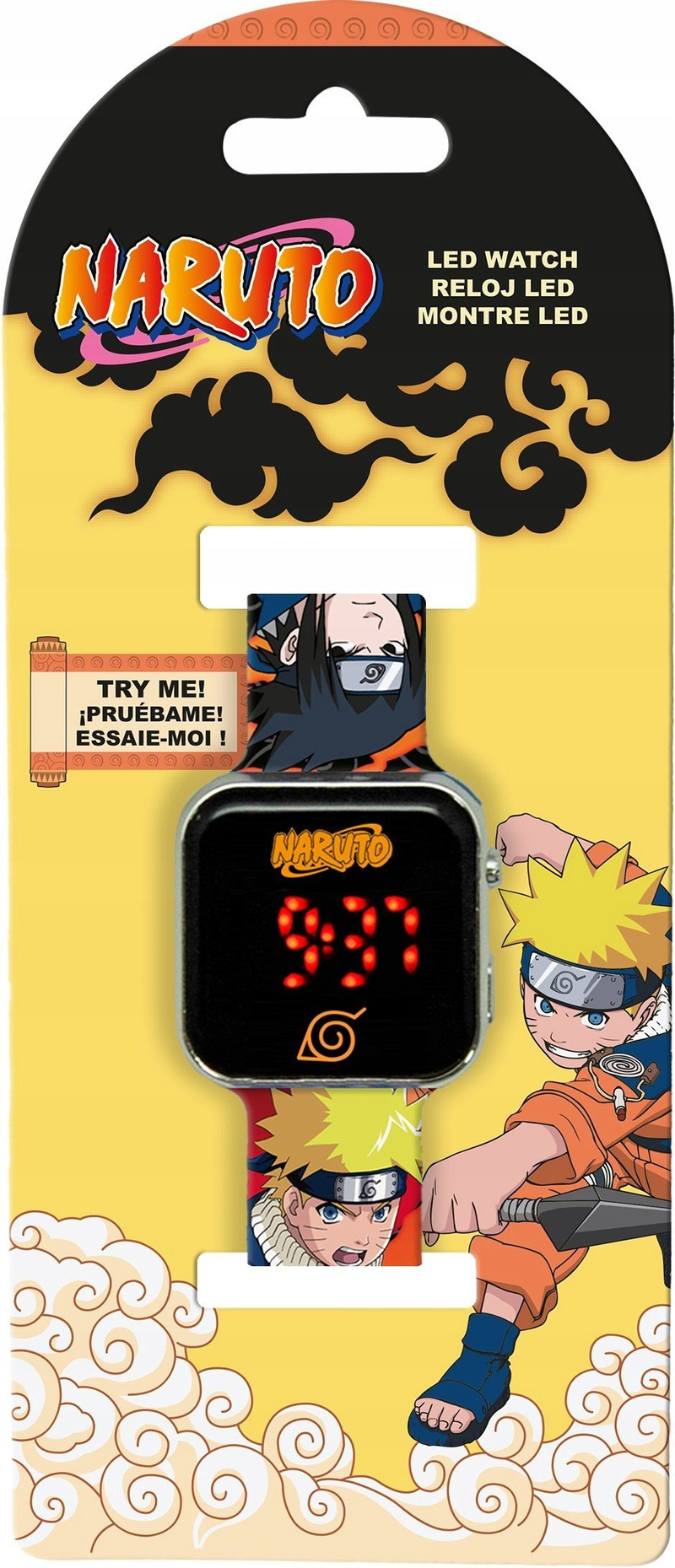 Orë dore Naruto LED, dixhitale, për fëmijë, shumëngjyrëshe
