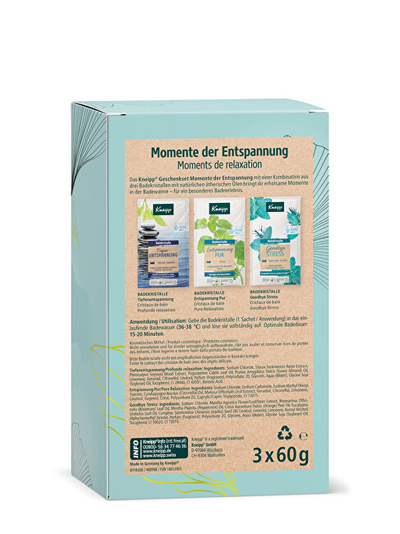 Set kripërash për trup Kneipp Wellness Moment, 3 x 60 g