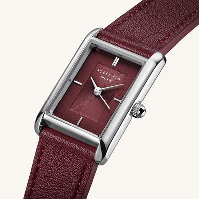 Orë dore për femra Rosefield Heirloom Modern Burgundy HBBLS-H08, e kuqe e errët