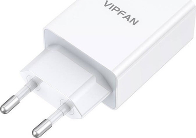 Ѕиден полнач Vipfan E03, 18W, брзо полнење со Micro USB кабел, бел
