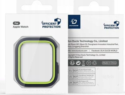 Mbrojtëse Dux Ducis Bamo për Apple Watch Series 7 8 9 45mm, PC i fortë, e zezë jeshile
