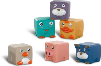 Blloqe sensoriale Woopie Soft Sensory Blocks Animals, set me 12 copë, për foshnje 12+ mujsh, shumëngjyrëshe