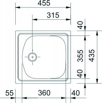 Lavaman kuzhine i futur në banak Eurostar ETN 610, 45x43 cm, çelik inox mat, ngjyrë argjendtë