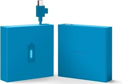 Karikues portativ Nokia Portable Charger, me kabllo të futme brenda, me drita LED, blu