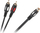 Adapter audio RCA në 2x RCA, 25cm, i zi transparent
