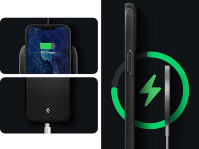 Футрола за телефон Spigen Mag Armor MagSafe за iPhone 13 Pro, арамид, мат, црна