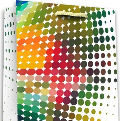 Çantë dhuratash Metrex YC-001 Premium Dots, madhësi mesatare, dizajn me pika, shumëngjyrëshe