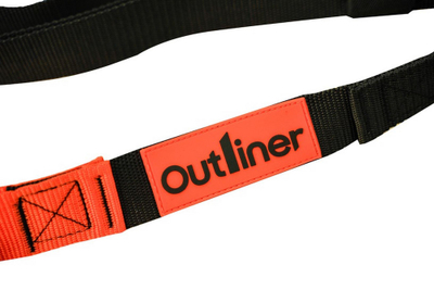 Мултифункционална лента за вежбање Outliner LS3691, 180 x 3.8 cm, полиестер, портокалова и црна