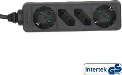 Shtrirje elektrike InLine 16445, 4 dalje, 5m, e zezë