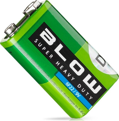 Bateri 9V Blow Super Heavy Duty 6F22, alkaline, jeshile