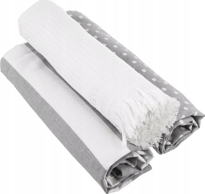 Set pecetash mikrofibre Orion, 3 copë, gri dhe të bardha