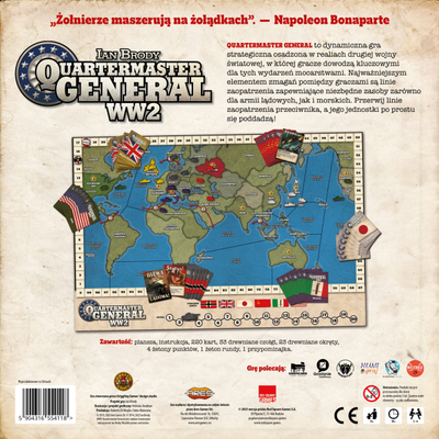 Lojë tavoline Quartermaster General WW2, edicioni polak, strategjike