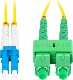 Kabllo patchcord fibër optike SM FIBER OPTIC LC UPC në SC APC, duplex, 0.5m, e verdhë