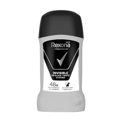 Deodorant stick për meshkuj Rexona Men Motionsense Invisible Black+White, 50 ml
