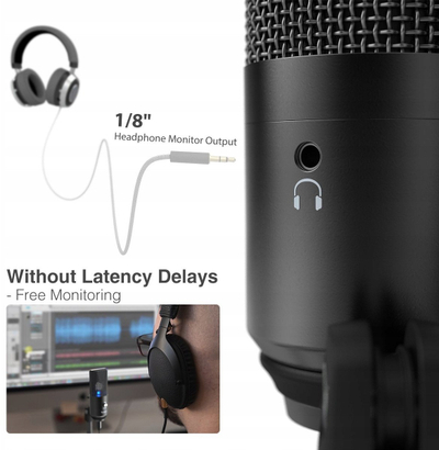 Mikrofon USB Fifine X DELE K670B, për streaming dhe gaming, i zi
