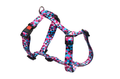 Оповодник за кучиња Karlie Flamingo Harness Geo L, 65-100 cm, најлон, сина со розова