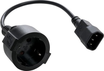Адаптер за напојување C TECH C14 во Schuko, 15 cm, црн