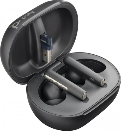 Kufje wireless Poly Voyager Free 60+ UC, TWS, me adapter BT700 USB A, të zeza