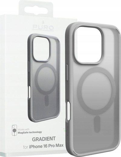 Kapak mbrojtës Puro Protective Cover për iPhone 16 Pro Max, me MagSafe, argjend