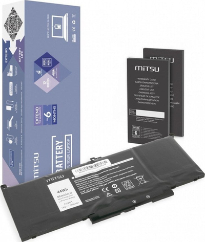 Bateri laptopi Mitsu F3YGT për Dell Latitude 7390 7490, 5800mAh, 44Wh, e zezë