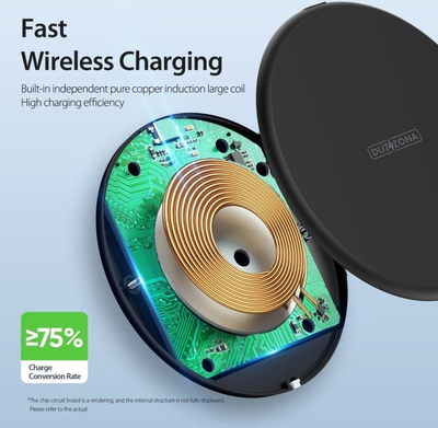 Karikues wireless Duzzona W11, 15W, për telefon, i zi