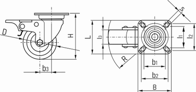 Тркало за количка GEKO, 160mm, кочница 2 во 1, сиво