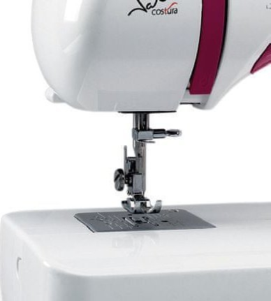 Makine qepëse Jata MC695, 13 lloje qepjesh, me dritë mrena, e bardhë me rozë