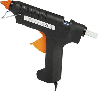 Pistole ngjitëse me silikon 140W, diametër 11mm, 2 shkopinj, portokalli