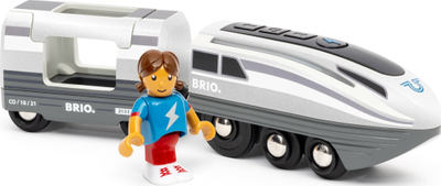 Играчка воз со батерии BRIO World Turbo Train 36003, со светла, за деца 3+