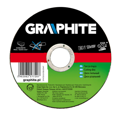 Disk prerës për gur Graphite 57H722, 125x1.6x22.2mm
