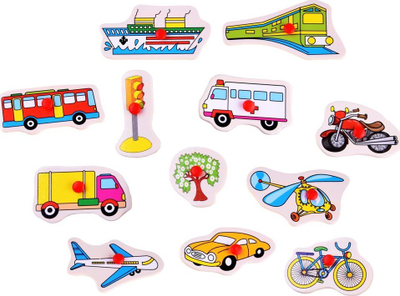 Puzzle druri ZA4720, mjete transporti, 12 copa, shumëngjyrësh