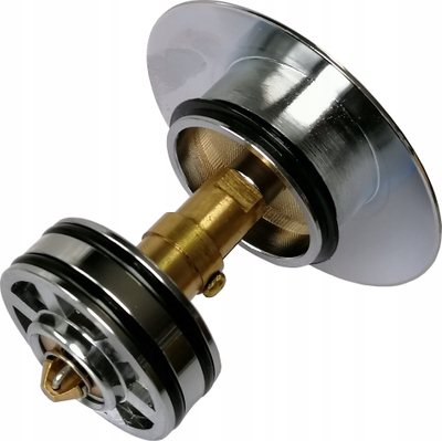 Sifon i gjatë click clack për lavaman pa overflow, bronz krom, diametër 66 mm, ngjyrë argjendtë
