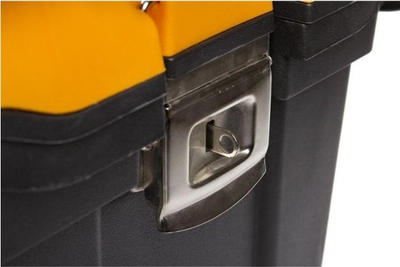 Kuti veglash me rrota Forte Tools Mobile Tool Chest, 59.5 x 42 x 38 cm, plastike e fortë, portokalli me të zezë