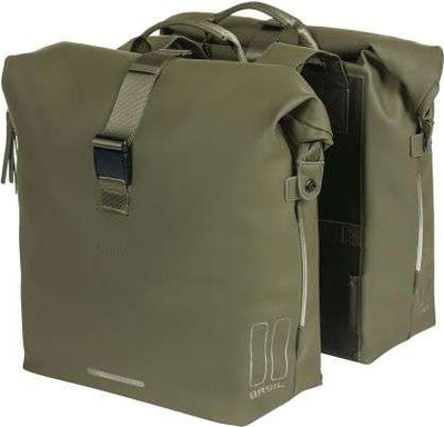 Çanta anësore biçiklete Basil Soho, 41L, Nordlicht LED, jeshile