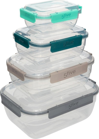 Set enësh plastike katrore 5five Klic, 4 copë, transparente