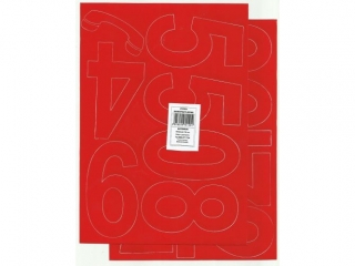 Shifra vetëngjitëse ART-DRUK Helvetica, 100mm, 10 fletë, të kuqe