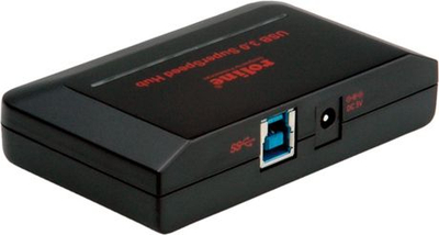 Hub USB Roline USB 3.0, 4 porta, me rrymë, i zi