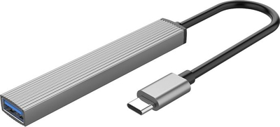 USB распределувач ORICO 4 порти, USB C, алуминиум, сиво вселенска