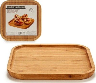 Tabaka aperitivësh bambu LUX, 20 x 20 cm, kafe natyrale