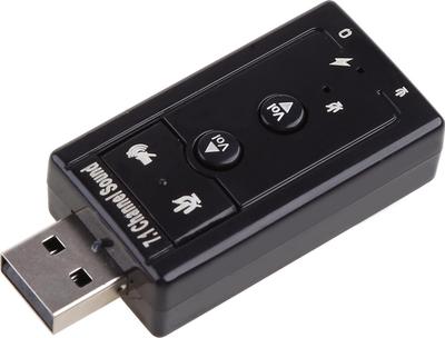Kartë zanore USB RoGer, audio virtuale 7.1, hyrje për mikrofon, argjendtë