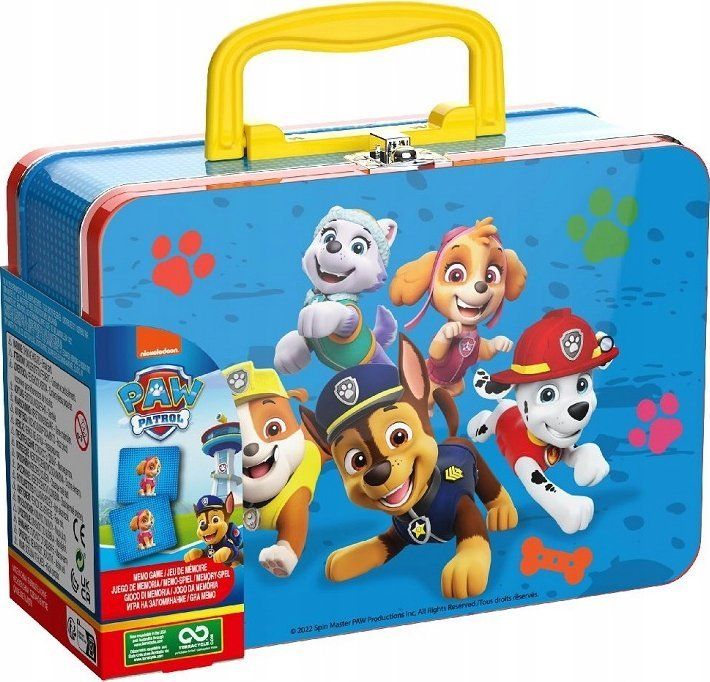 Lojë memorie Spin Master Paw Patrol, me kartela, në valixhe metalike